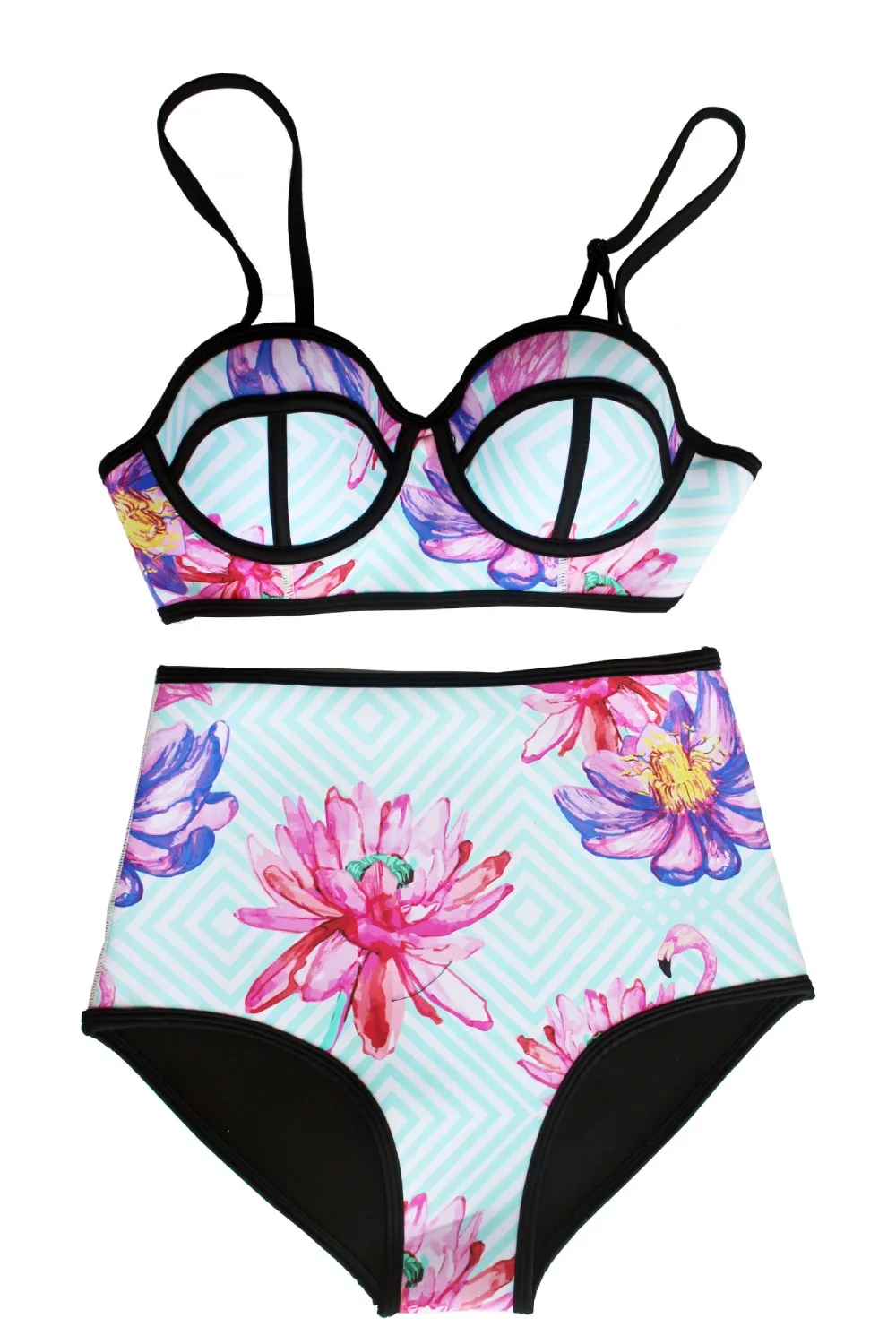 Buy JIGERJOGER 2016 Brand Quality Unique Design Lotus Flower Pink Swimsuits
