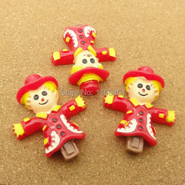 1pcs/lot resin flat back Halloween clown cartoon 34mm Cabochons Hair Bow Center DIY Christmas decration C115-3