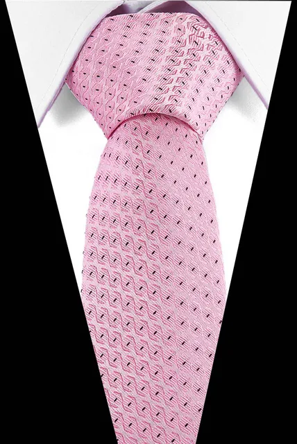 7.5m Mens Ties Pink Man Fashion Polka Dot Plaid Striped Floral Neckties Corbatas Gravata Jacquard Silk Business Tie for Men L121