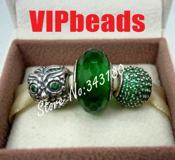 

3pcs 925 Sterling Silver Oxidized Screw Core Murano Glass Beads Jewelry with Charm Box Fits European Bracelet