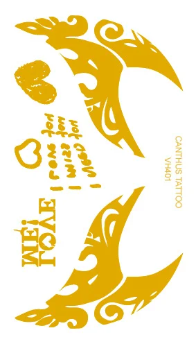 Rocooart VH2 водостойкая Татуировка Золотое перо Flying See Mews поддельные блестящие металлические Временные татуировки стикер Taty tatuagem