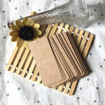 

500pcs Kraft Paper Small Square Label Clothing Blank Tag Diy Jewelry Wedding Party Giftaccessories Price Tags Wholesale
