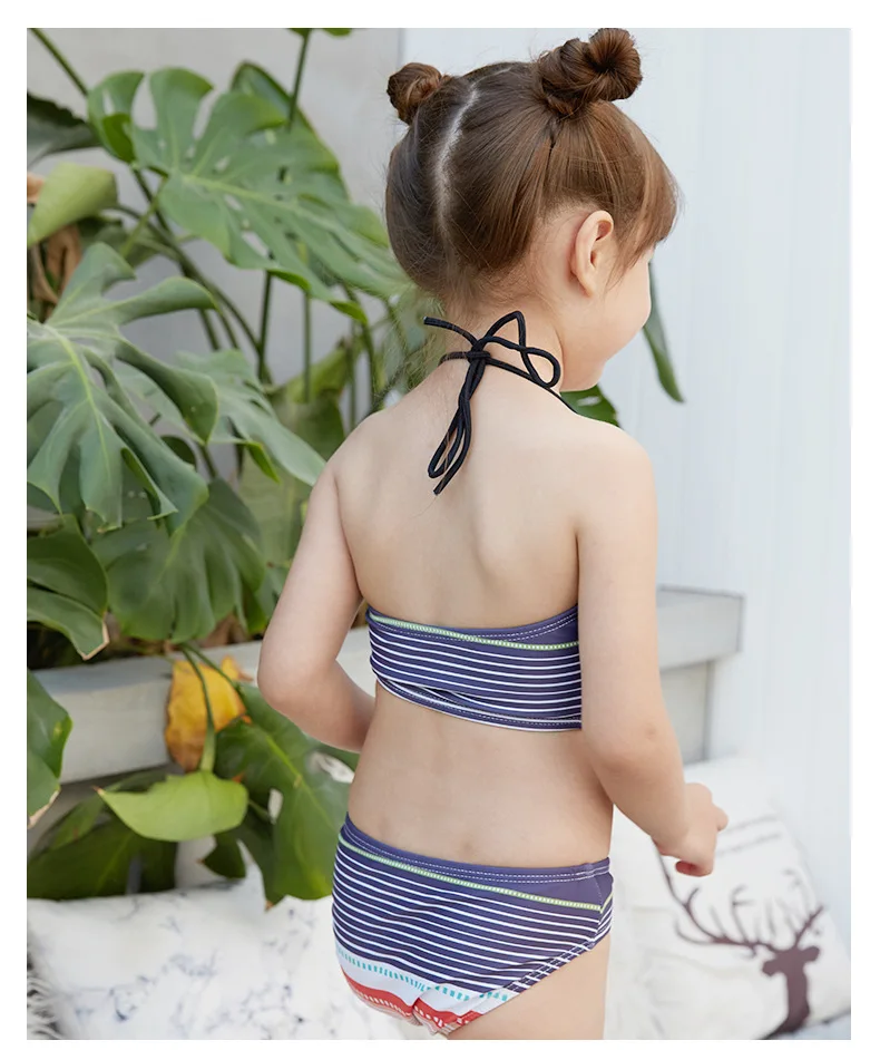 Купальный костюм для маленьких девочек; купальные костюмы с геометрическим рисунком для детей; купальный костюм из двух предметов; пляжная одежда; BikiniSet; бикини для девочек; Infantil; костюм