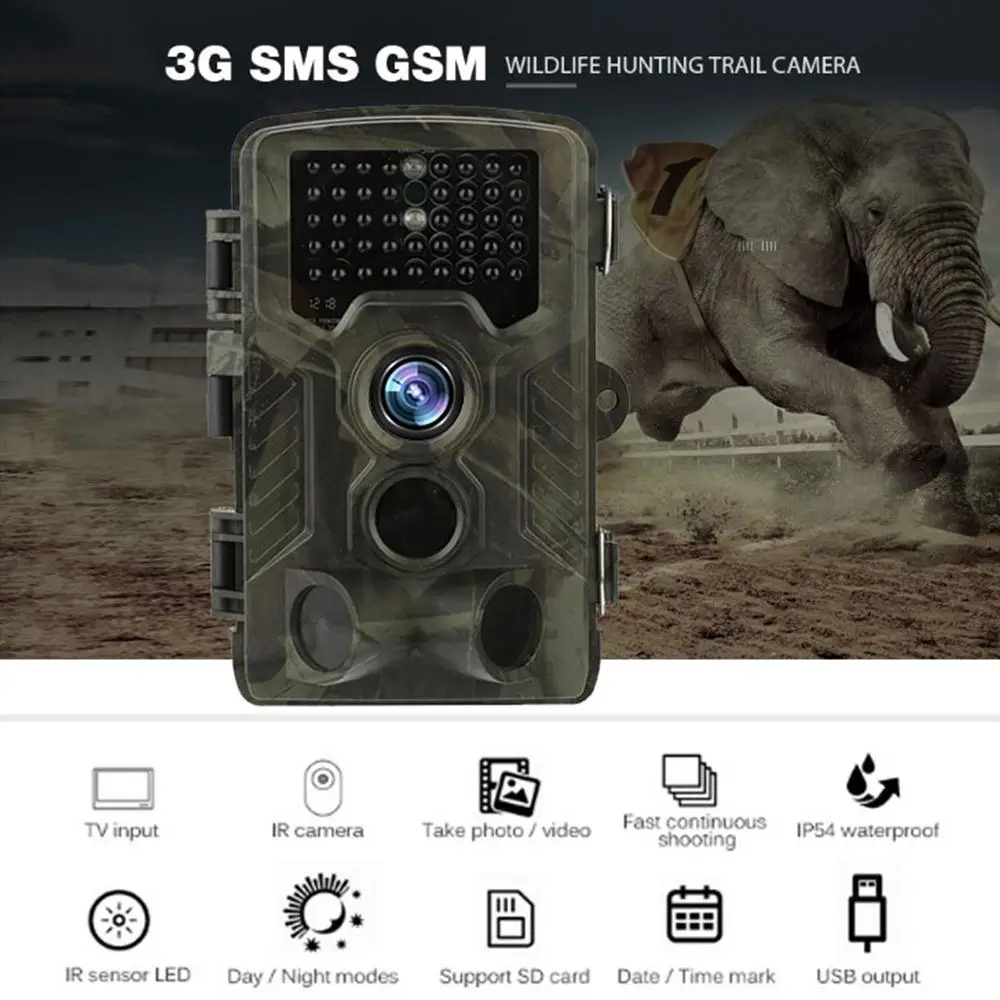 

HC-800G 16MP 1080P HD IR Hunting Trail Camera Wildlife Farm Game Scouting 20M Night Vision IP65 120 Degree PIR (US regulations)