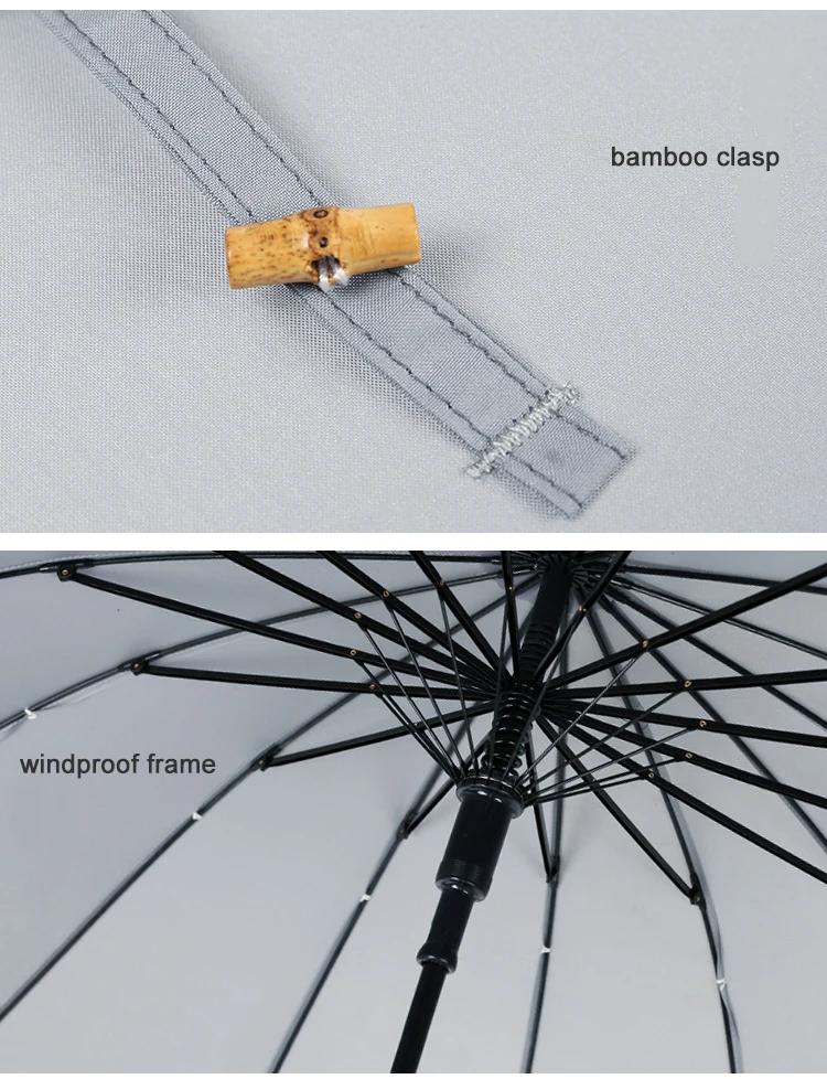 Японский стиль, зонт с длинной ручкой, для дождя, для женщин и мужчин, Бамбуковая ручка, 16 ребер, ветрозащитные зонты для гольфа, красочные, простые, Guarda Chuva