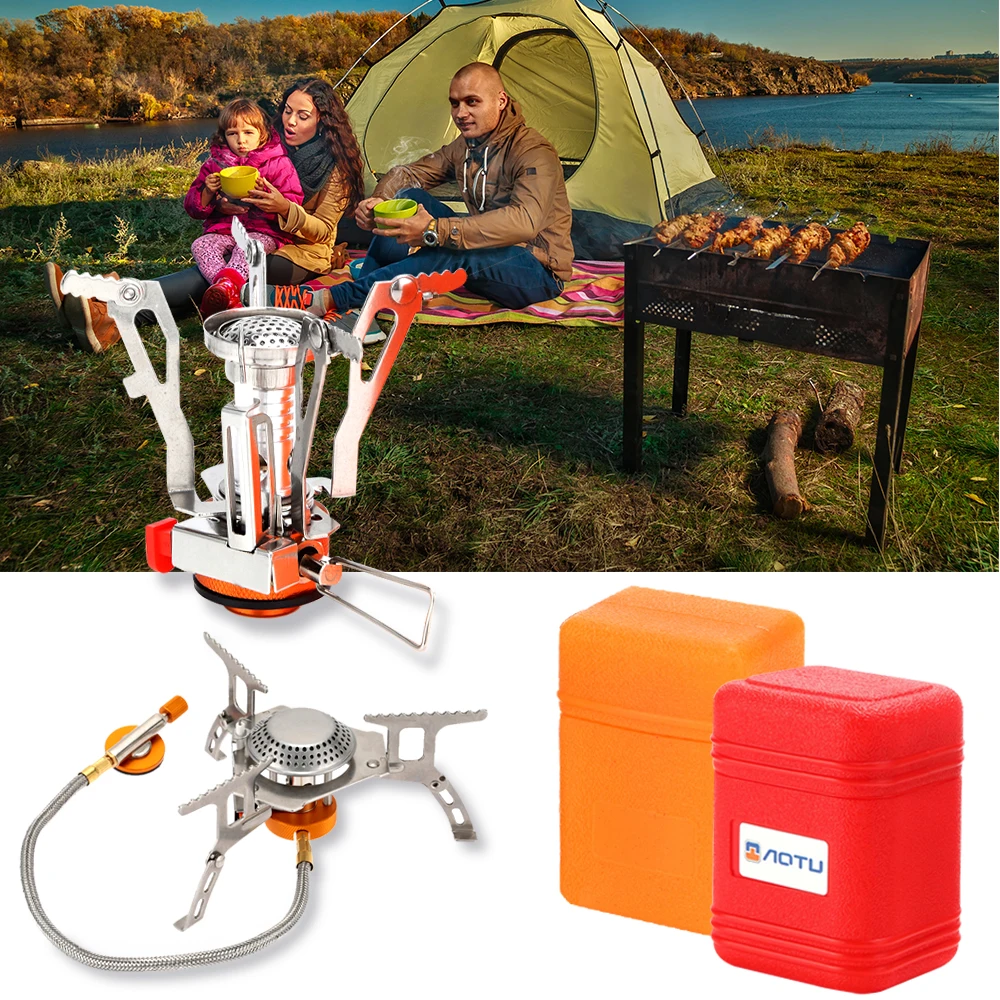 

3000/3500W Portable Outdoor Folding Gas Stove Camping Equipment Hiking Picnic Igniter Ultralight Camping Split Gas Stove D30