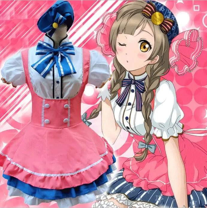 Lovelive! Костюм для костюмированной вечеринки Love Live Minami Kotori Candy Maid платье принцессы