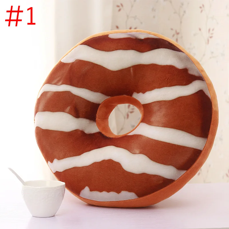 3D Creative Cute Chocolate Donut Pillow Cushion Single Hole Beautiful Hip Cushion  Cushion Bedding Plush Toys