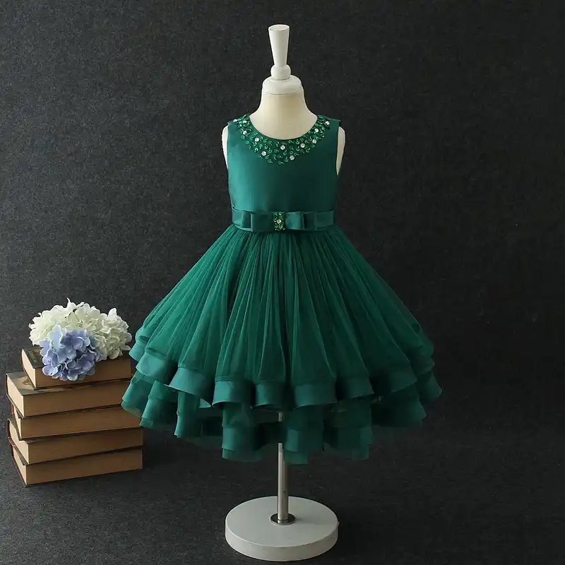 teal green flower girl dresses