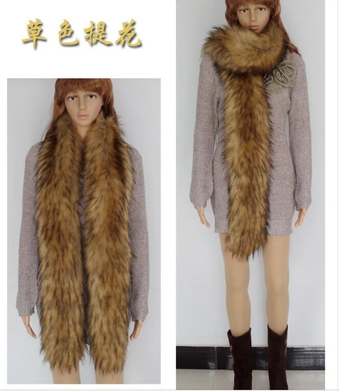 Купить лиса енот меховой воротник меховой шарф из искусственного меха ...