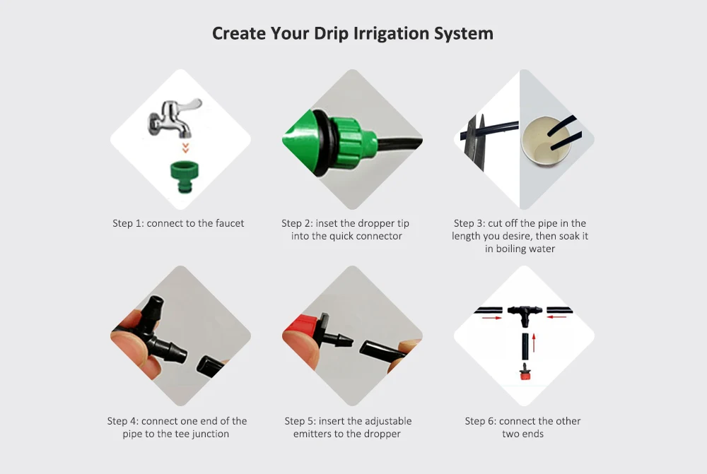 DIY Drip Irrigation Tool Kit Eco-friendly Watering System Set for Garden Plant Flower 