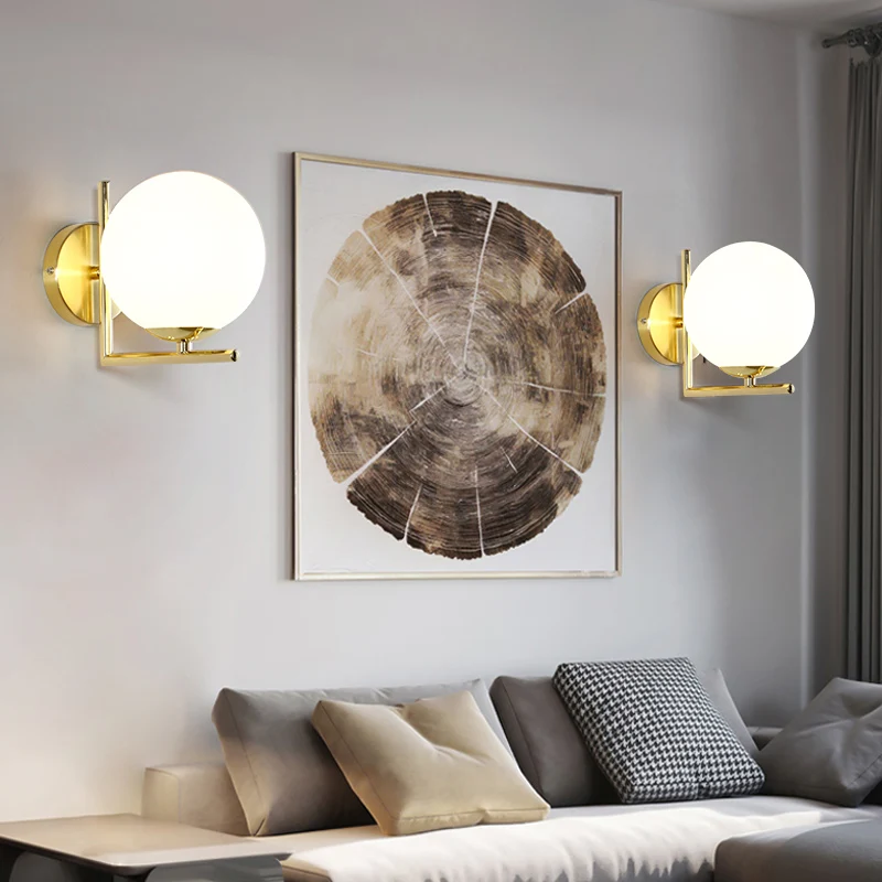  Nordic post-modern simple light luxury ball LED wall lamp bedside bedroom creative room living room - 33014396703