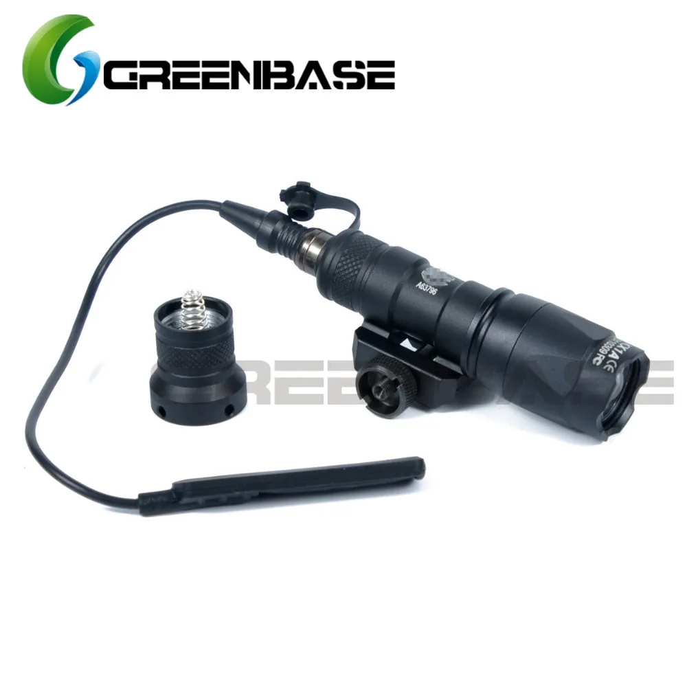 Greenbase M300 M300C Mini Scout Light Constant & Momentary Dual Output Weapon Light 20mm Rail With Switch Tail Black/Dark Earth pocket grip w 20mm rail dark earth