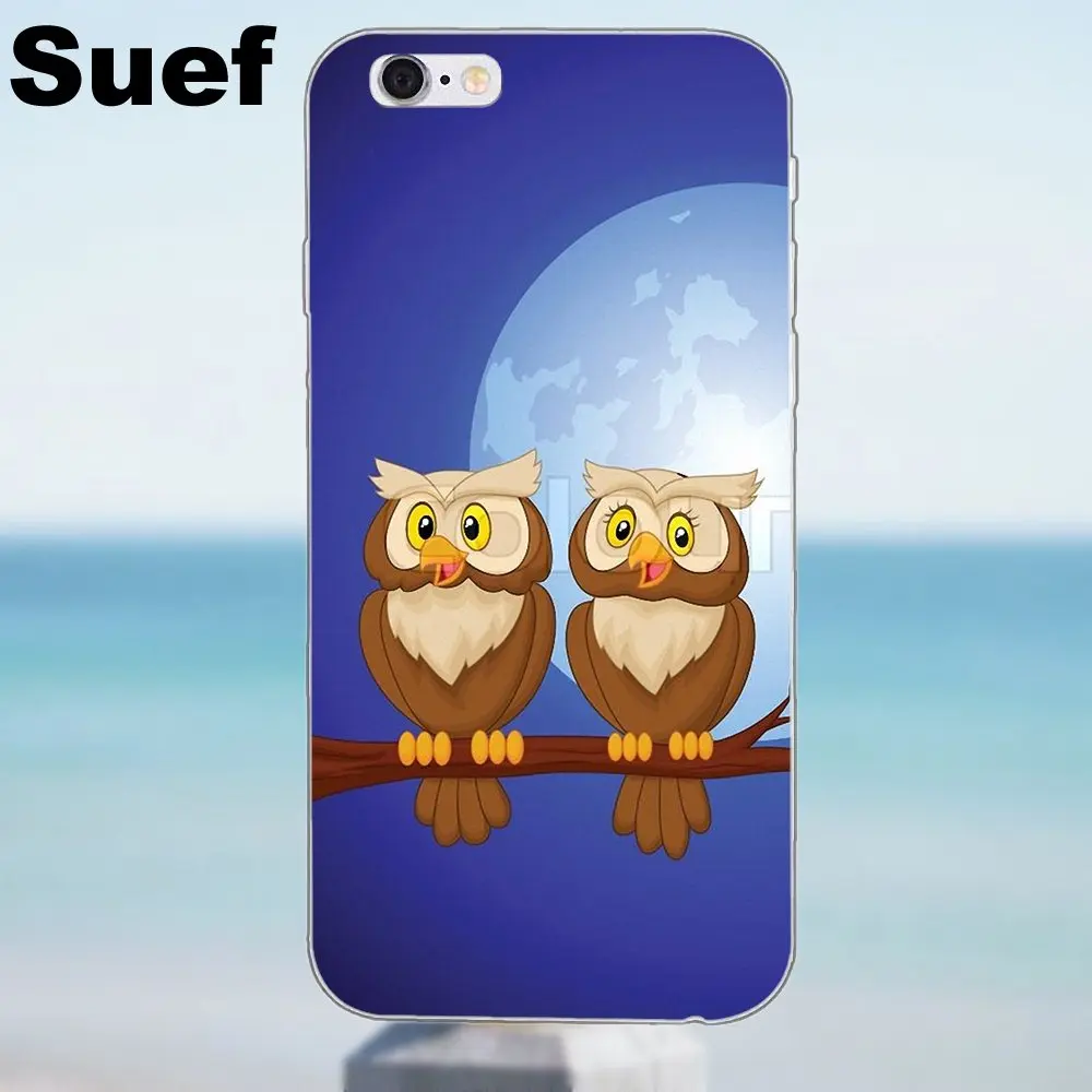 Суэф сова с изображениями героев мультфильмов в дереве для iPhone X 4 4S 5 5S 5C SE, 6, 6 S, 7, 8 Plus Galaxy J1 J3 J5 J7 A3 A5 - Цвет: as picture