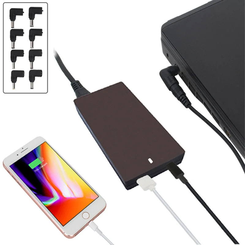 GAN W/O тонкое Универсальное зарядное устройство для ноутбука с USB Type C адаптер