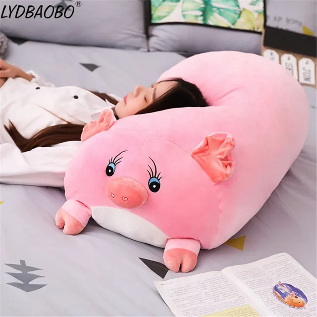 1pc 35 85cm Giant Happy Pig Stuffed Plush Cartoon Pig Animal Plush Toys Fat Pig Pillow Soft