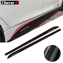 5D Carbone Fibre Côté Jupe Seuil Racing Stripe pour BMW F30 F31 F32 F33 F22 F23 F15 F85 F10 E60 E61 G30 E90 M Performance autocollant
