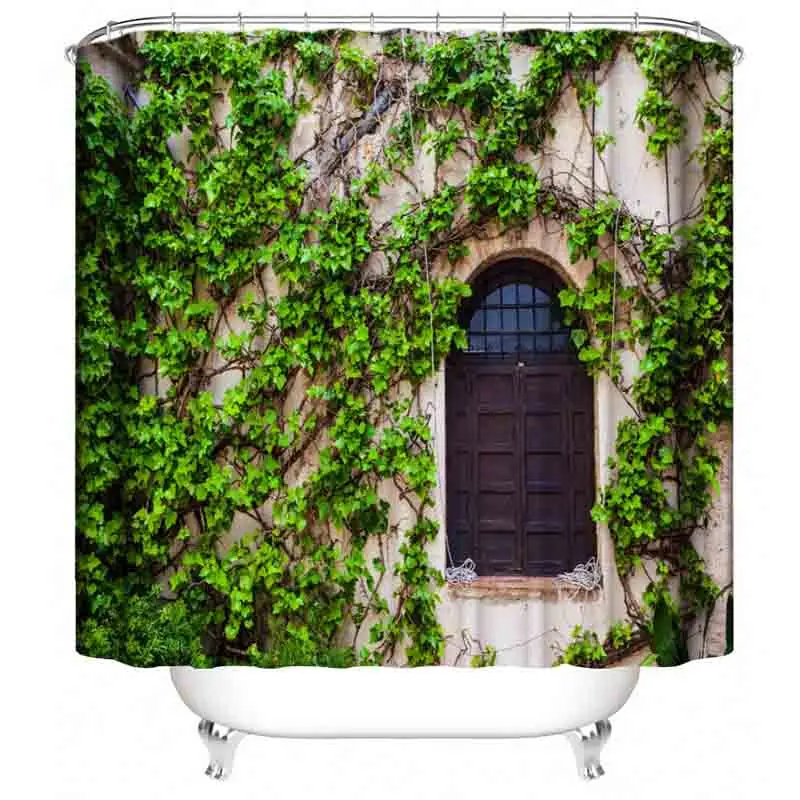 Spring Green Botany Rattan Windows Shower Curtains Custom Design