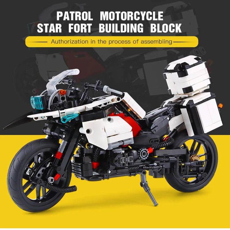 Legoed technic Patrol motorcycle Speed Heavy Rallye LepinS motor Model Building Blocks DIY Bricks Toys legoingly Christmas Gifts