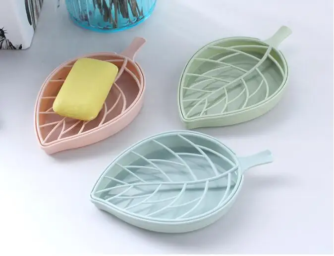 1PC Bathroom Shower Leaf Shape Soap Box Dish Storage Plate Hiking Home Case Container Travel Holder Fresh OK 0797 | Дом и сад