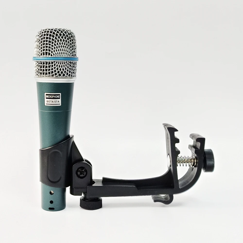 

beta57a snare tom drum microphone guitar amplifier percussion instrument handheld dynamic mic with clip fixed holder mount stand