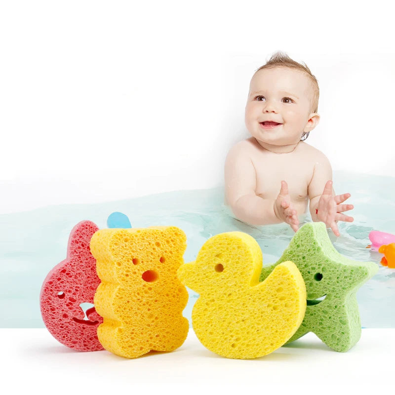 

1PC New style Baby Bath Sponge Infant Shower Cotton Scrub Body Bath Brushes Spa Sponge Cleaning soft for baby