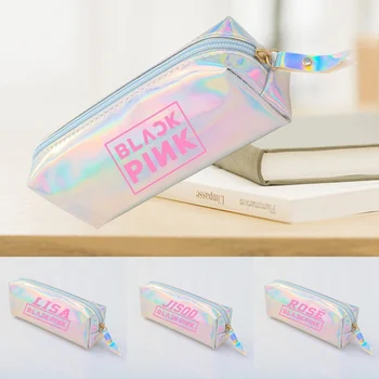 

Kpop Twice Colorful Laser Clear Pencil Pen Case Blackpink Fashion Cosmetic Makeup Bag Pencil Bag School Supplies