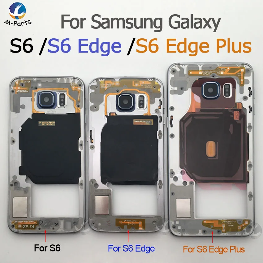 Оригинальный корпус средней рамки для Samsung Galaxy S6 G920F edge G925F plus G928F задний + NFC часть |
