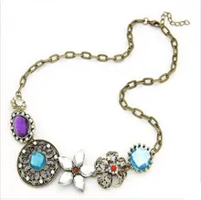 Luxury crystal necklace & pendant vintage Retro court necklace for women brand choker necklace fashion jewelry wholesale NJ-0113