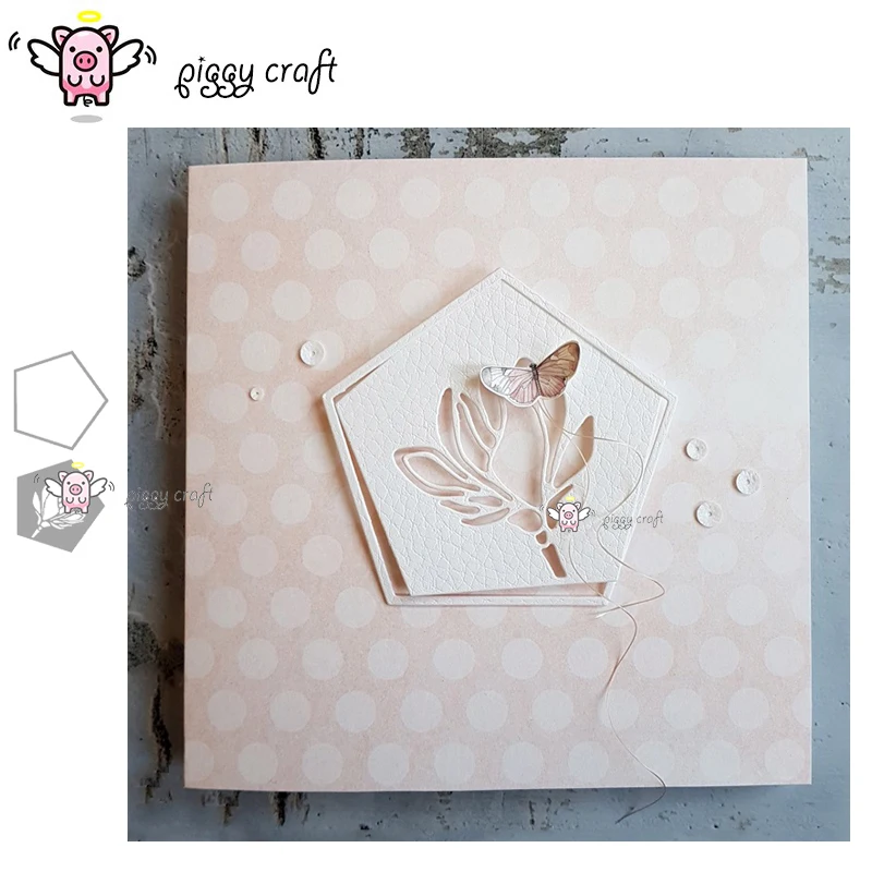 

Piggy Craft metal cutting dies cut die mold Pentagon flower frame Scrapbook paper craft knife mould blade punch stencils dies