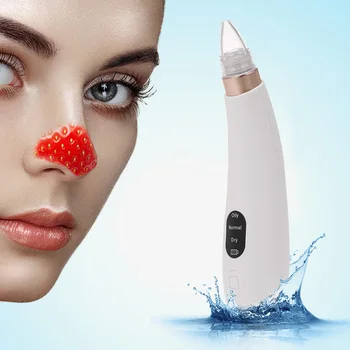 

Blackhead Remover Vacuum Facial Pore Dot Blackhead Cleaner Electronic LED Display Extraction Kit Black Dot Head Remover Tools
