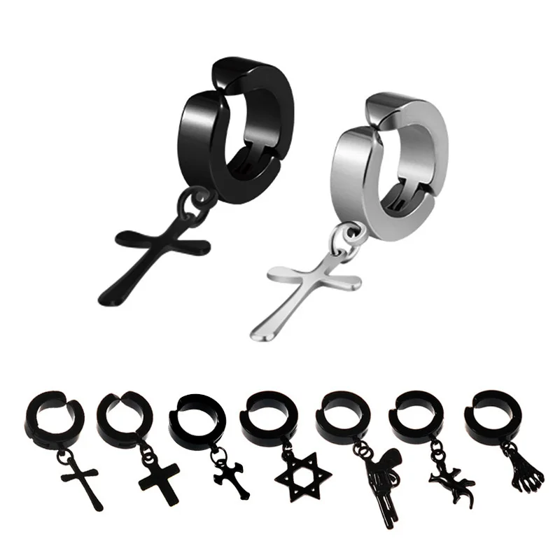 Stainless Steel Ear Cuff Clip On Earrings Without Piercing Titanium Men