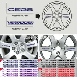 40 x Новые CE28 3 М Клей Винил Обернуть Гоночных Отличительные Знаки наклейки Ступица Колеса Pegatinas Стайлинга Автомобилей Части Двигателя Авто