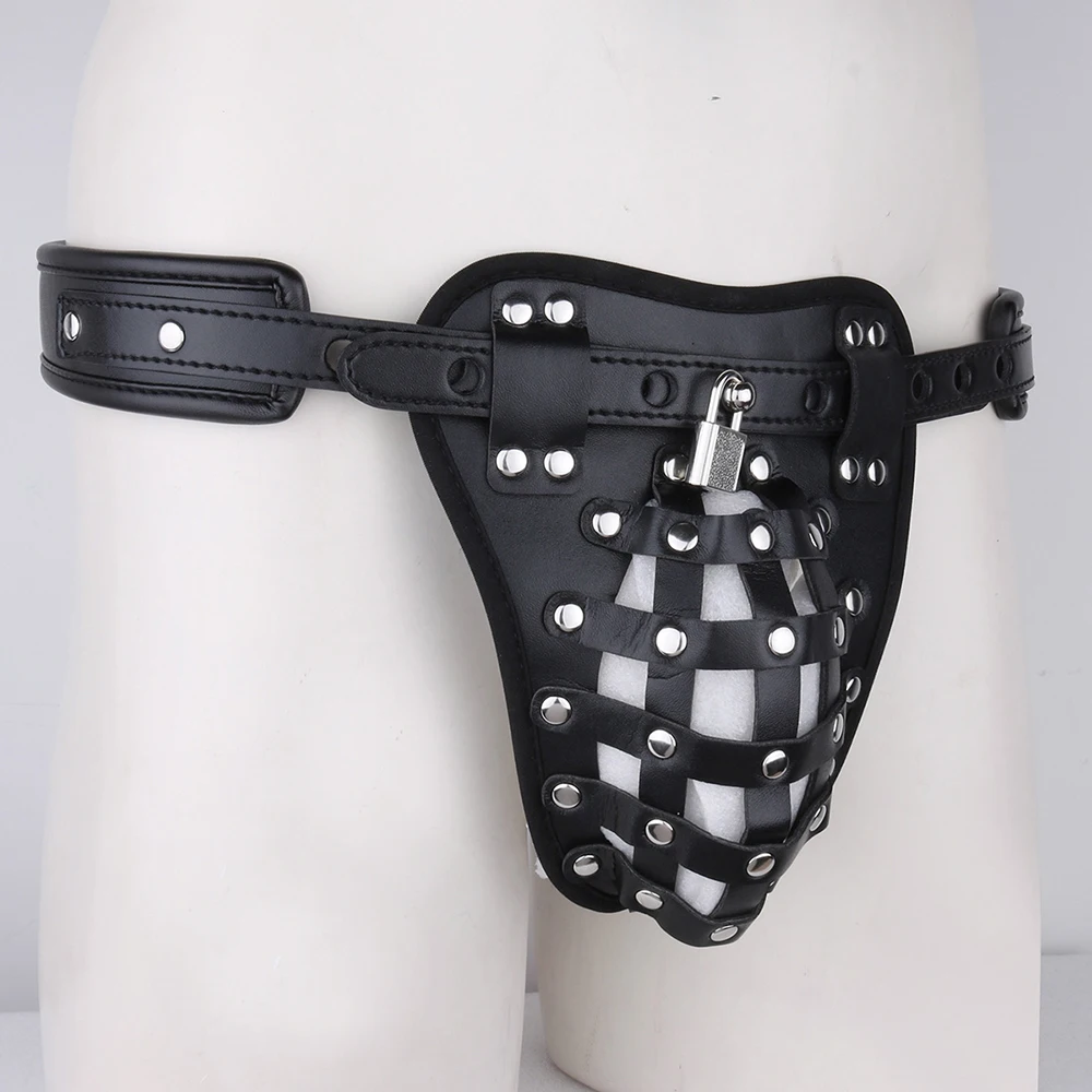 iEFiEL Sexy Gay Mens Open Butt Pentis Lingerie PU Leather Sissy Pouch Man Jockstraps G-string Underwear Underpants Locks
