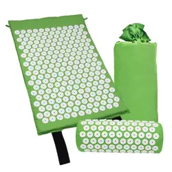 Акупрессур массажный матрас с подушкой для стресса/боли/снятие натяжения Расслабление тела (зеленый)