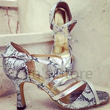 Новинка; женские туфли из змеиной кожи с принтом; латинский бальный танец; танцевальные туфли Танго; все размеры