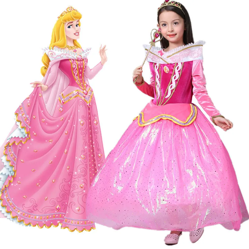 

Girls Sleeping Beauty Cosplay Girls Princess Dress Kids Classic Aurora Costume Children Aurora Tutu Dress Filles Party Vestidos