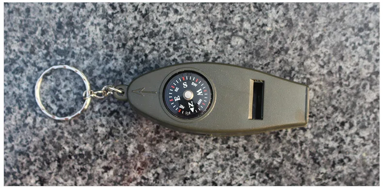4 в 1 Мини Компас Свисток термометра Лупа Многофункциональный Открытый аварийный выживания Инструменты с брелок для ключей для выживания наборы