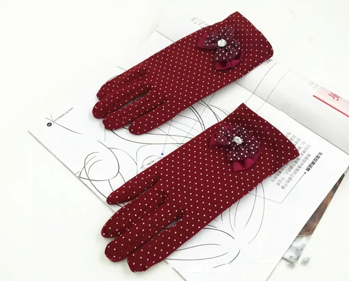 CUHAKCI зимние перчатки женские сенсорные Guantes алмазные женские рукавицы девушки узел точка Открытый Теплый Полный Пальцы Перчатки