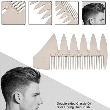 

Double-Sided Classic Slick Styling Hair Comb Zinc Alloy Plating Oil Head Comb Men Styling Tools Hair Care