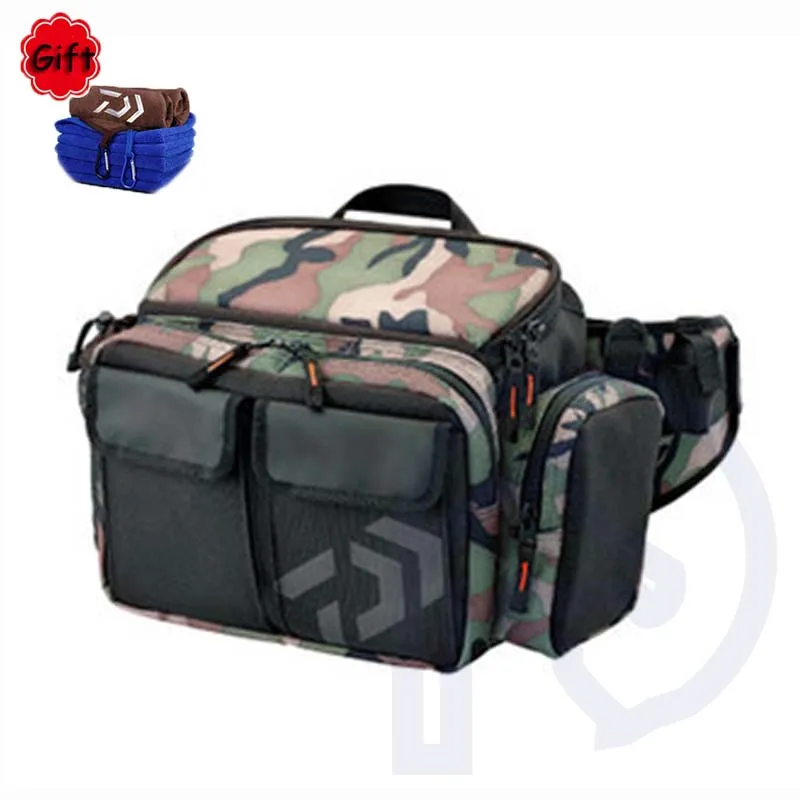 

Waterproof Fishing Bag Multifunctional Large Capacity Lure Fishing Tackle Pack Outdoor Waist Shoulder Bags Camouflage De Pesca