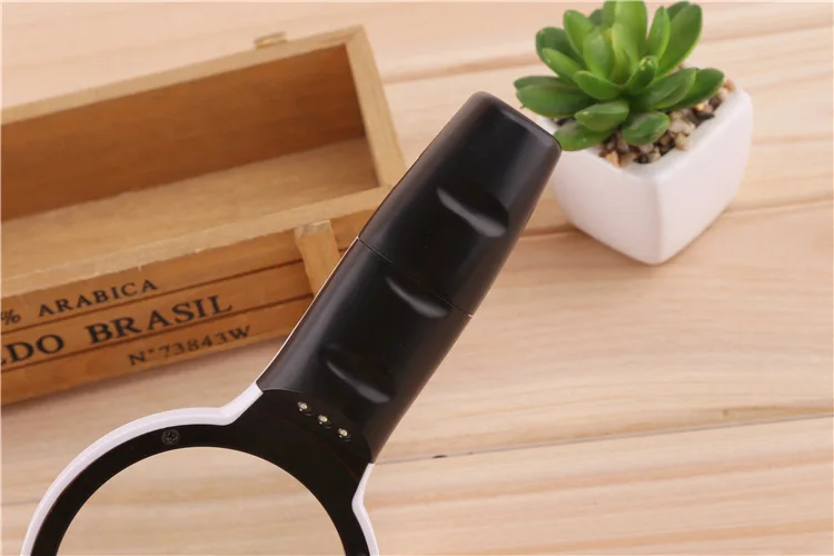 10X 110mm Diameter Handheld Magnifying Glass with LED Light Portable Magnifying Glass White Magnifier-10