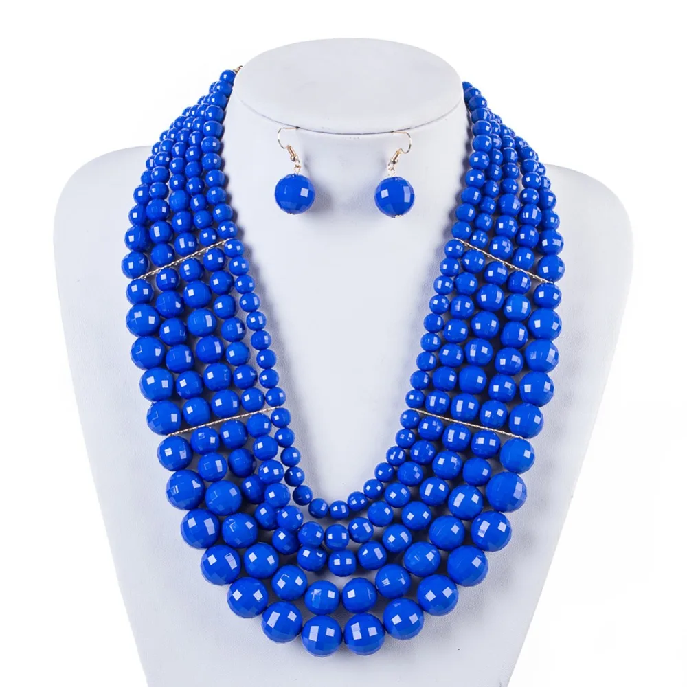 5 Colors UK Nigeria African Beads Jewelry Set Fashion Jewelry Sets