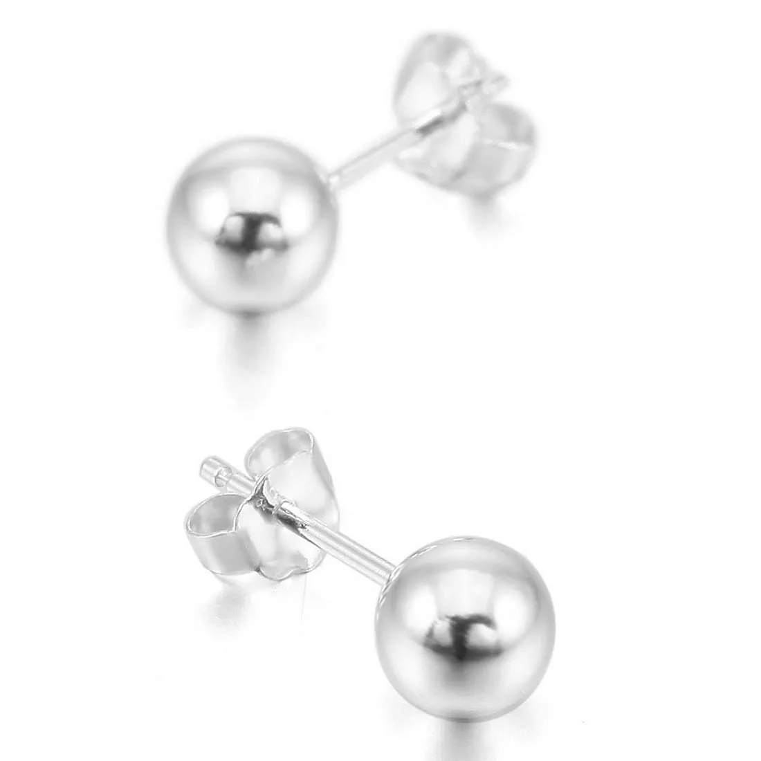 3 6mm 8 Piece Stainless Steel Stallion Earrings Ball Elegant Bead Set