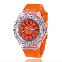 2019 LED Luminous Watches Geneva Women Quartz Watch Women Ladies Silicone Bracelet Watches Woman 12 Bright Colors reloj mujer 1