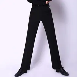 Латинский танец брюки мужские черные облегающие брюки платье для соревнований Танго Бальные Танцы Костюмы мужской конкурсное выступление
