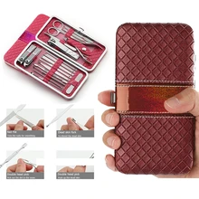 4 цвета 18 в 1 шт инструментов для ногтей комплект для стрижки, уход за ногтями Набор, педикюр, ножницы, пинцет, Ножи для бровей, ушным пинцетом, практичный набор маникюрных инструментов