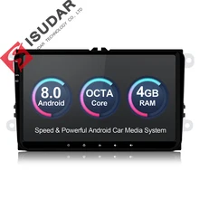 Isudar Car Multimedia player Android 8.0 GPS 1 Din Stereo Per Volkswagen/VW/POLO/PASSAT/Golf /Skoda/Octavia/Seat/Leon Radio HD
