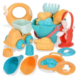 Jouets de plage en Silicone souple pour enfants, bac à sable, seau, râteau, sablier, jeu de Table à eau, pelle amusante, moule avec sac 