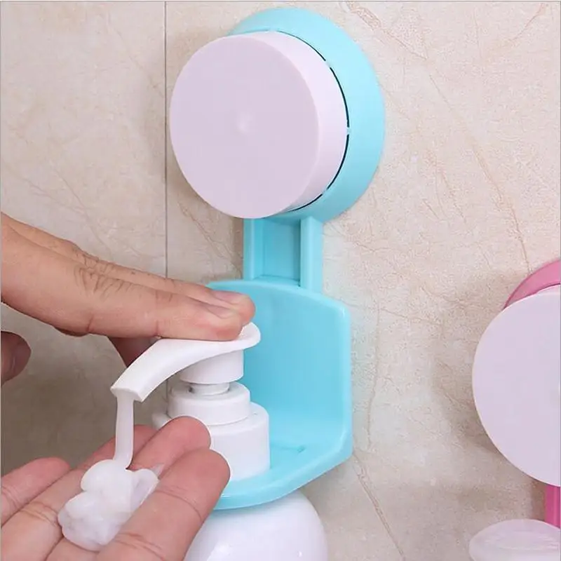 

SrDcMbk 1Pcs Bathroom Shampoo Shower Gel Bottle Holder Wall Mounted Stand Suction Cup Hanging Super Sucker Hook Shelves Hanger